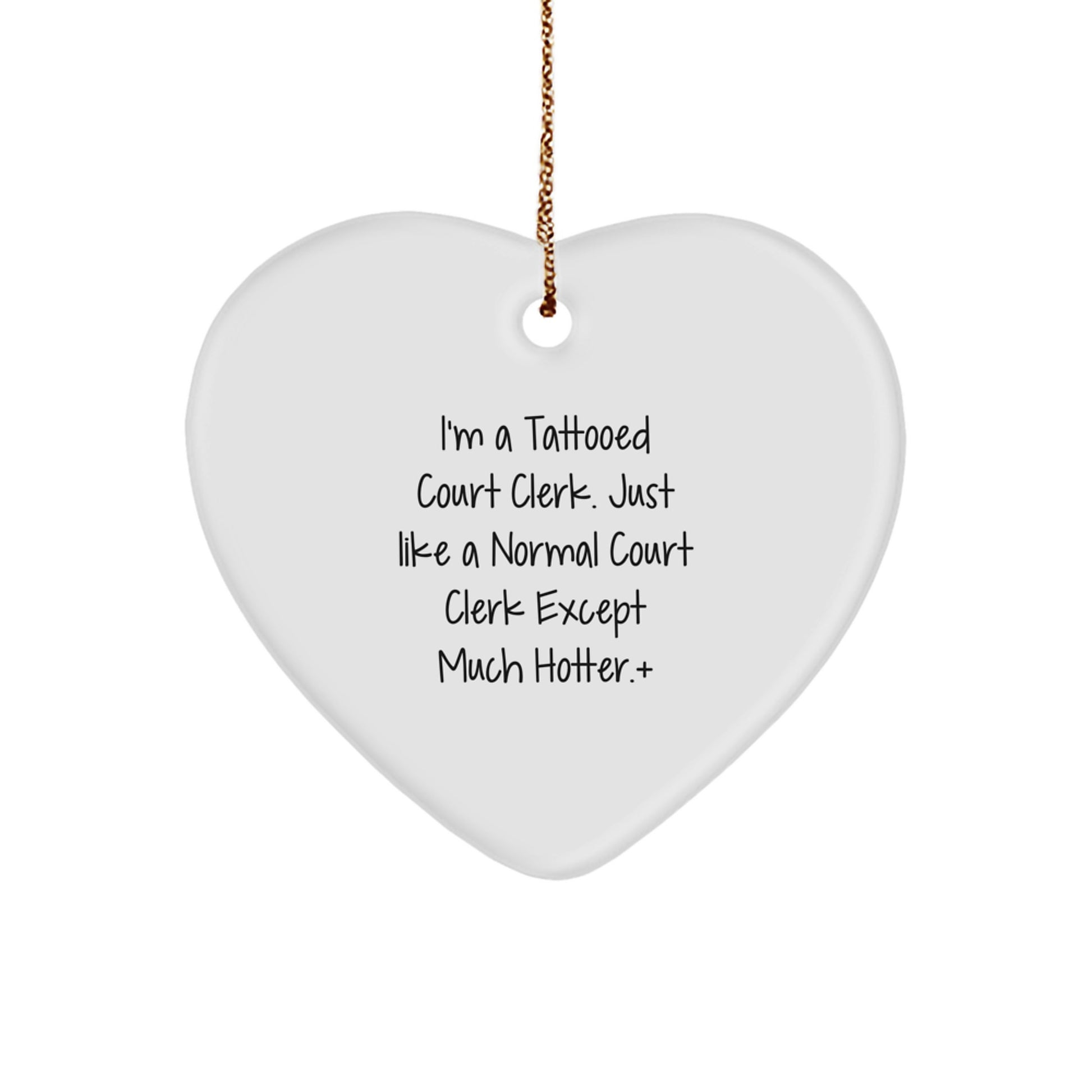 Funny Court Clerk Heart Ornament Gifts from Men to Women or Coworkers Family for Court Clerk at Christmas Unique - Image 1