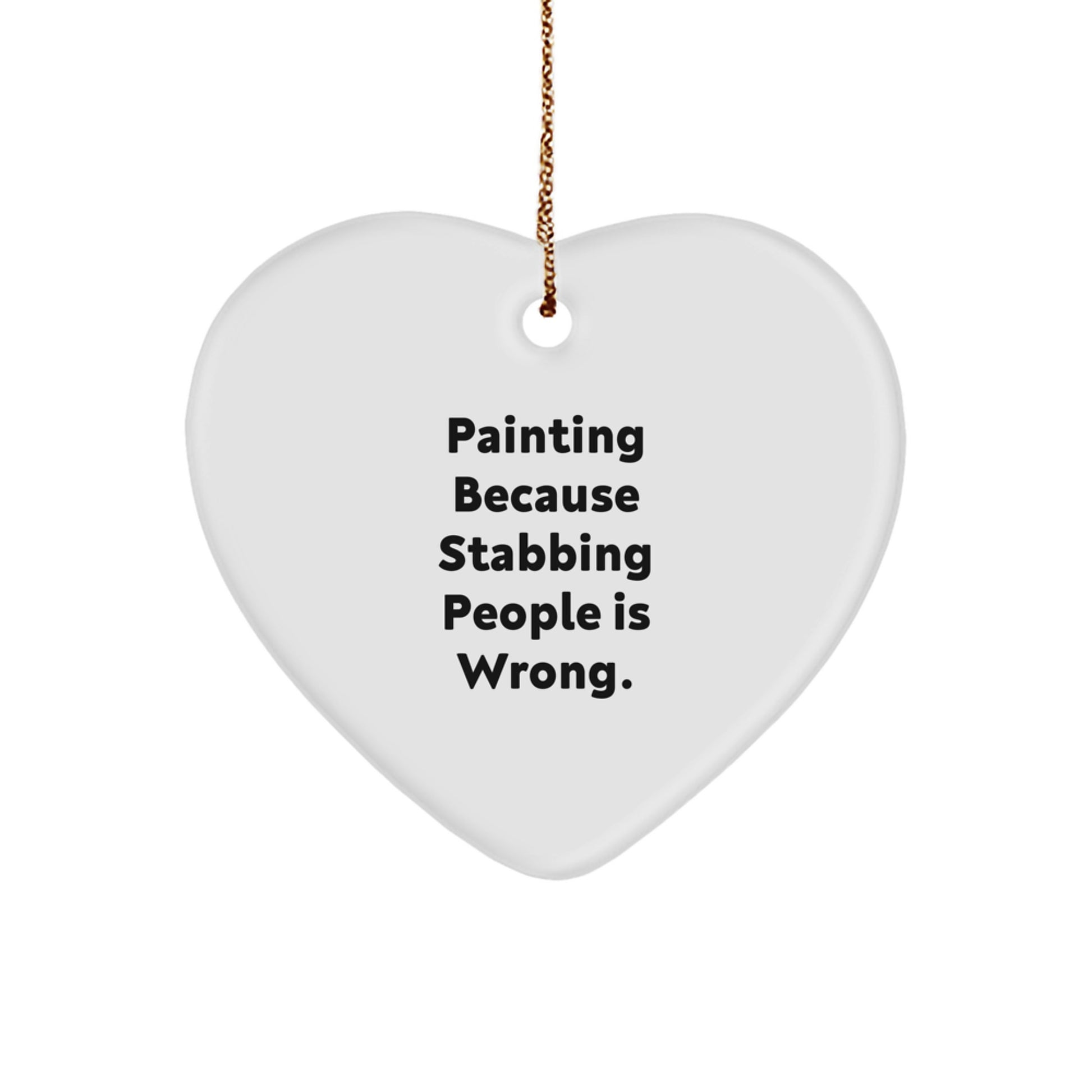 Funny Painting Heart Ornament Gifts from Men to Women for Painting Lovers, Christmas Unique Gifts - Image 1
