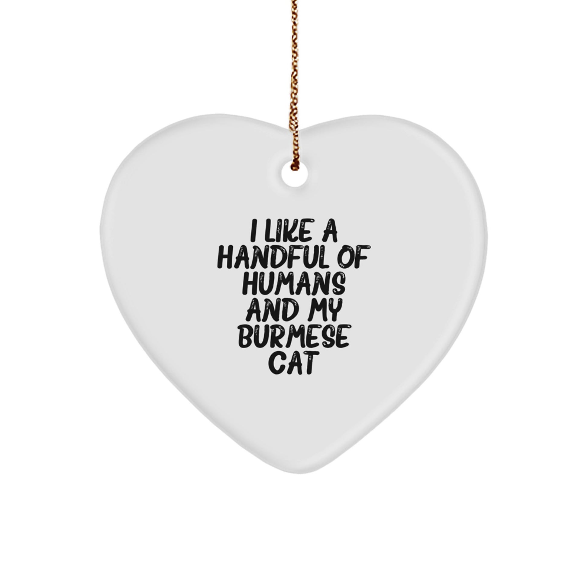 Burmese Cat Lover Gifts for Men Christmas Funny Heart Ornament - Image 1