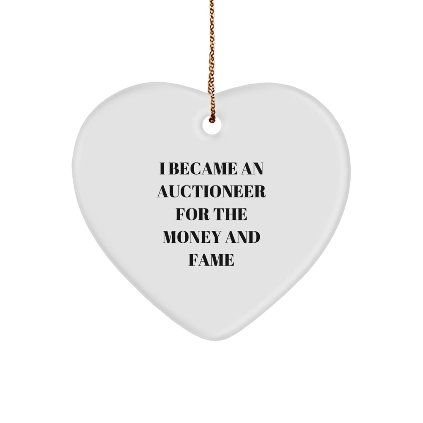 Funny Auctioneer Gifts from Friends, Christmas Unique Gifts for Auctioneer, Heart Ornament - Image 1
