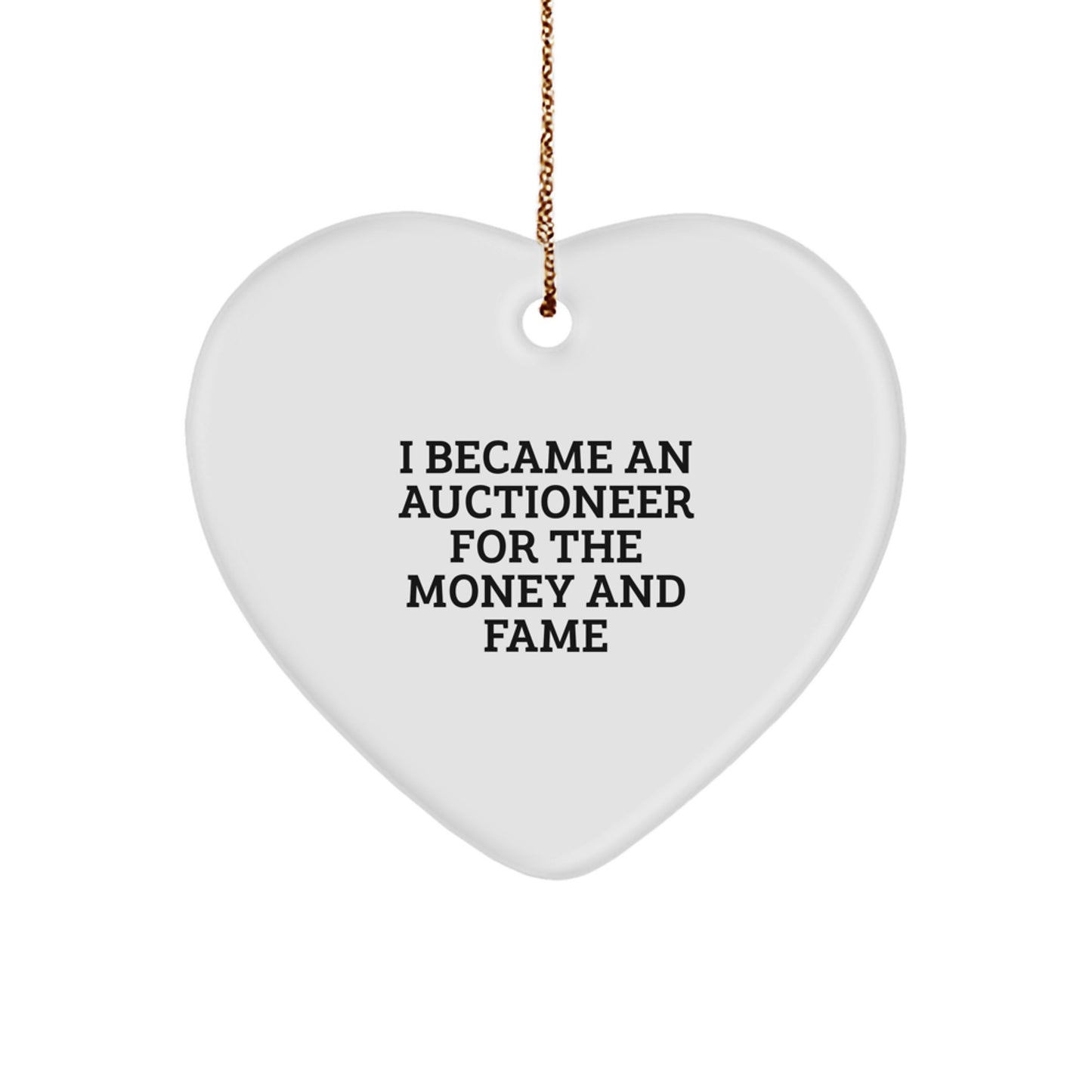 Funny Auctioneer Gifts from Men to Friends - Heart Ornament for Christmas Unique Gifts - Image 1