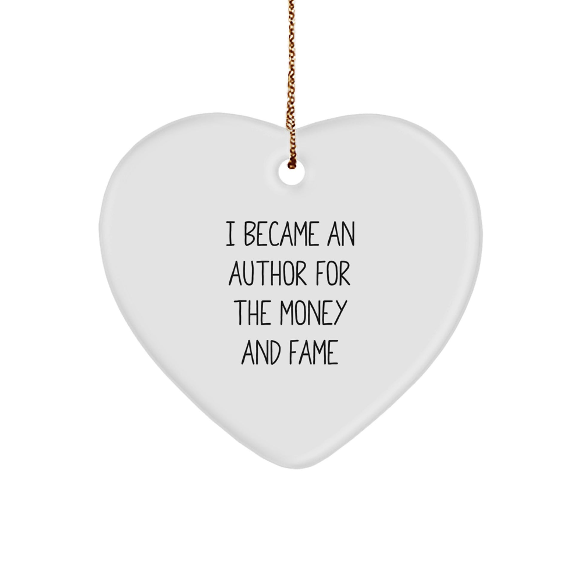 Funny Author Quotes Heart Ornament Gifts from Friends for Author Christmas Unique Decorations - Image 1