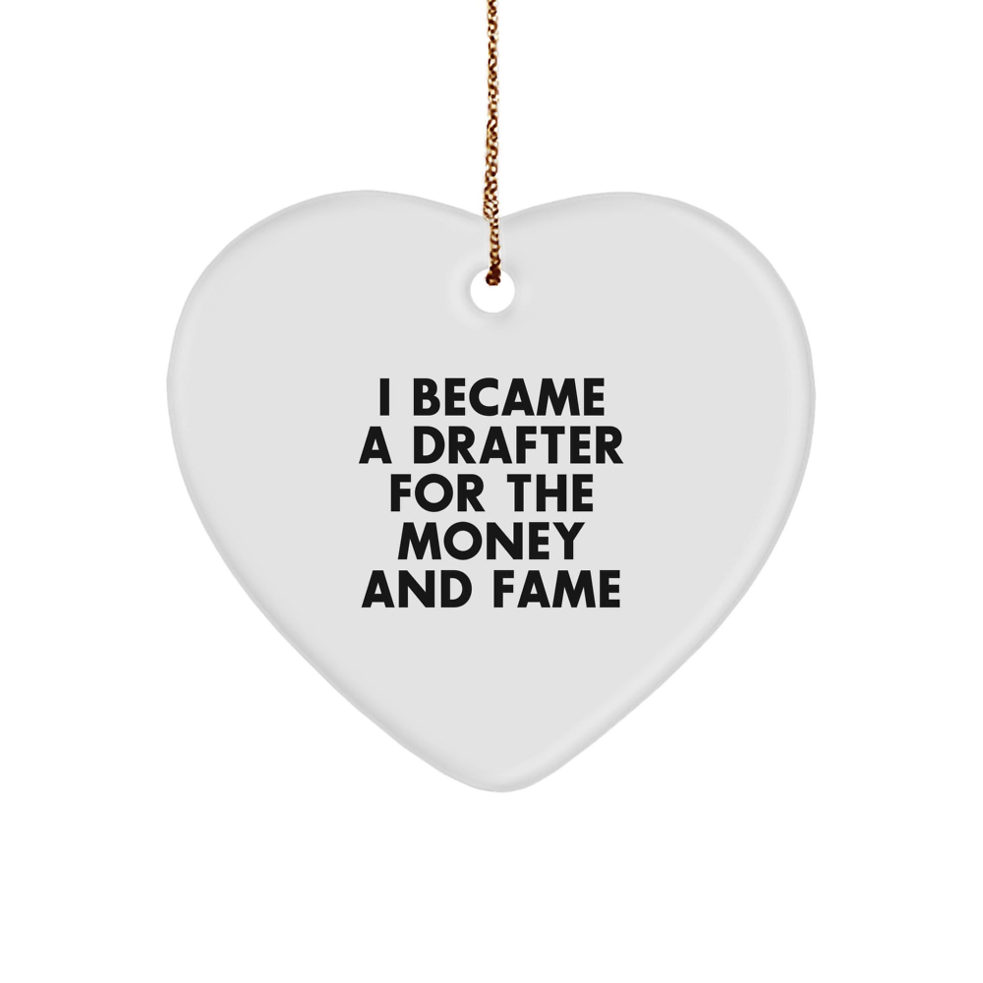 Funny Drafter Gifts from Men to Drafter Friends - Heart Ornament for Christmas Unique Gifts - Image 1