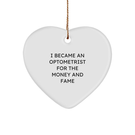 Funny Optometrist Christmas Unique Gifts, Heart Ornament for Optometrist Friends from Men, Unique Holiday Decorations for Optometrist Office - Image 1