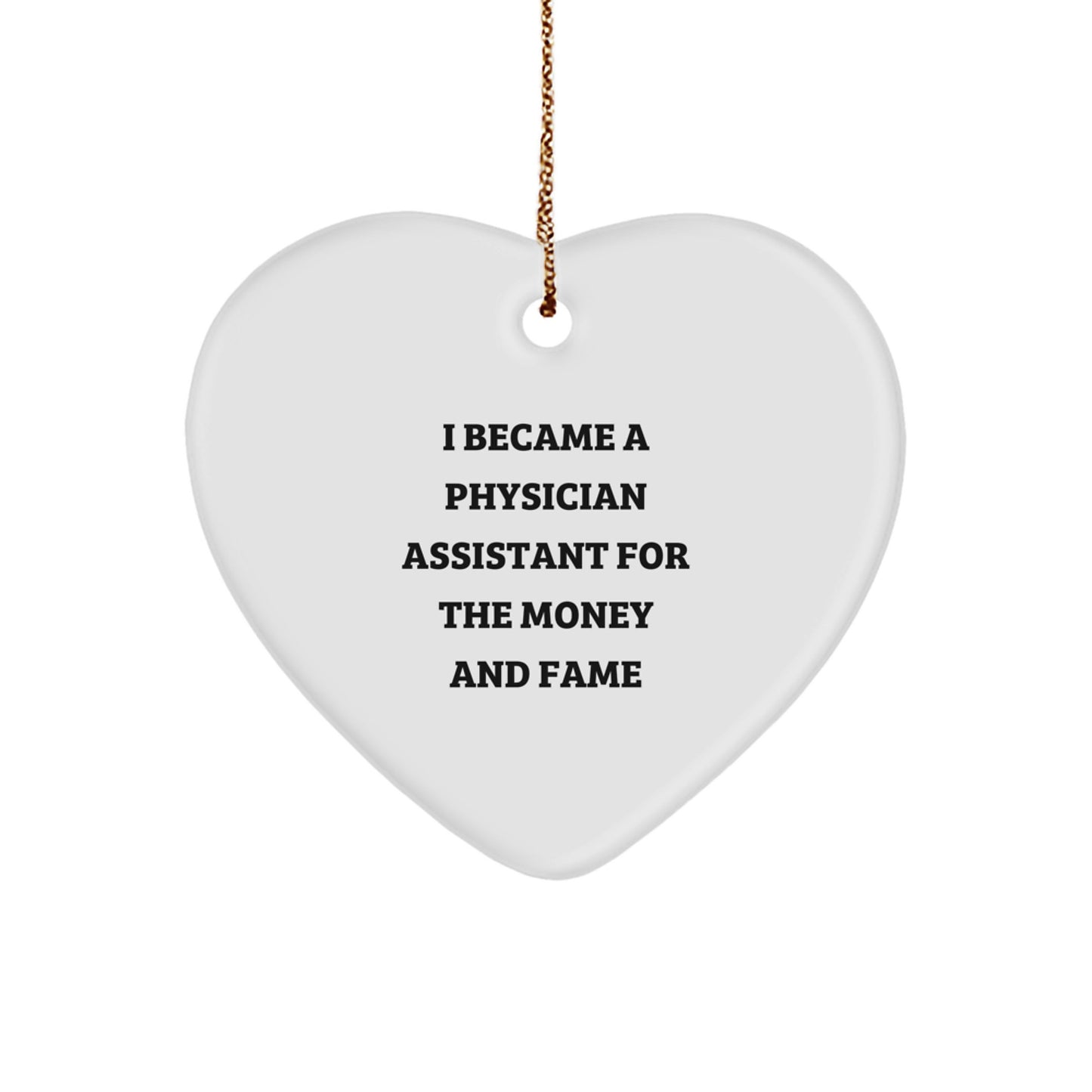 Funny Physician Assistant Gifts, Heart Ornament for PA, Christmas Unique Gifts from Friends, Family, Colleagues to Motivate Physician Assistant Men Women - Image 1