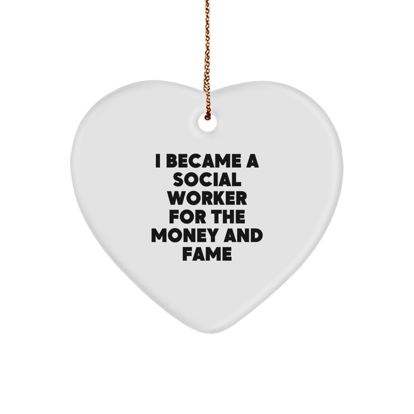Funny Social Worker Heart Ornament Gifts from Friends for Social Worker Christmas Unique Gifts - Image 1