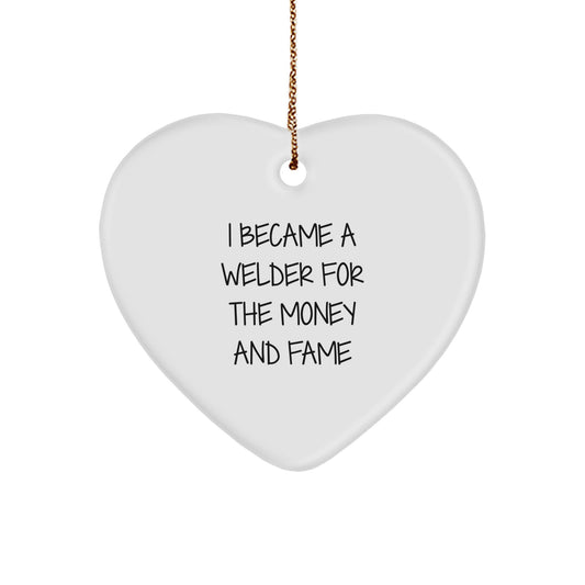 Funny Welder Gifts from Friends - Heart Ornament for Men and Women - Christmas Unique Presents for Welder Enthusiast - Image 1