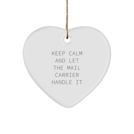 Funny Mail Carrier Heart Ornament Gifts from Friends to Mail Carrier at Christmas Unique - Image 1