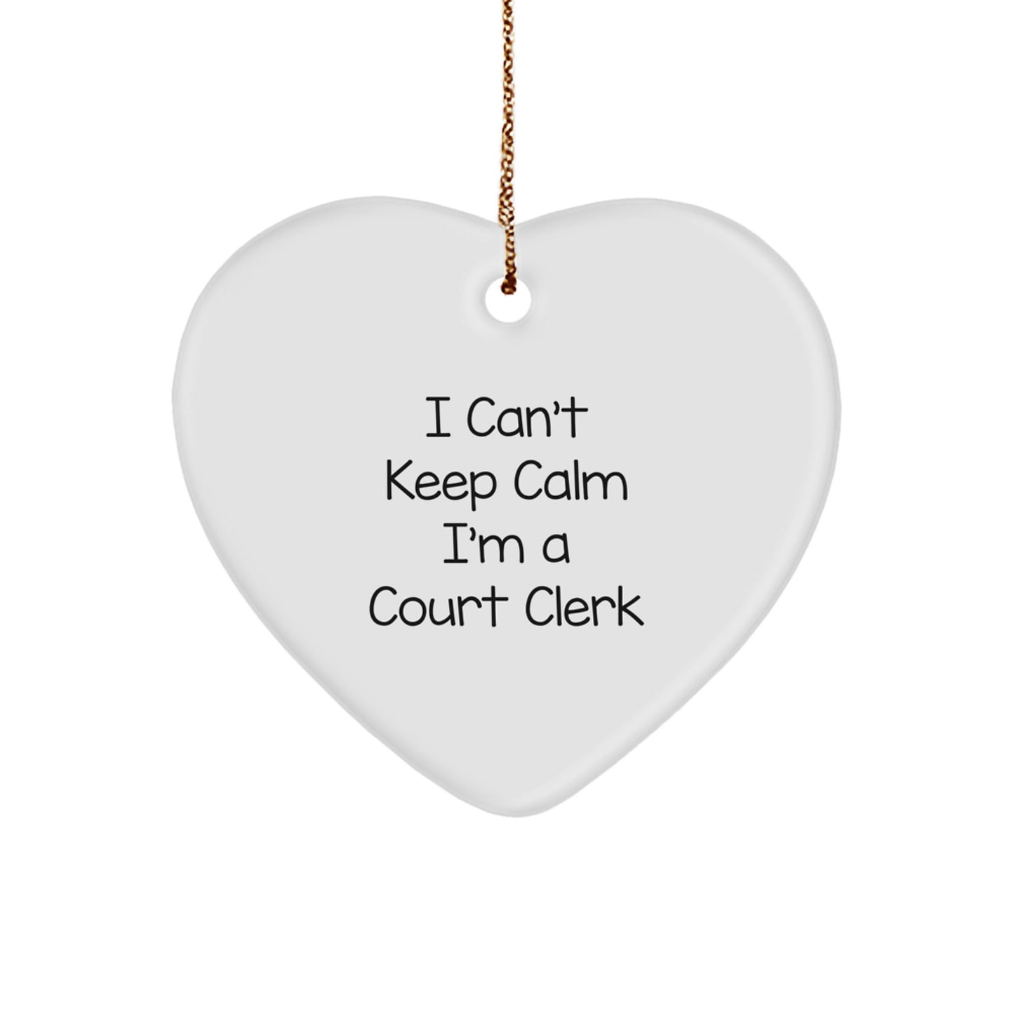 Funny Court Clerk Heart Ornament Gifts from Friends, Court Clerk Unique Gift Ideas, Christmas Cheer - Image 1