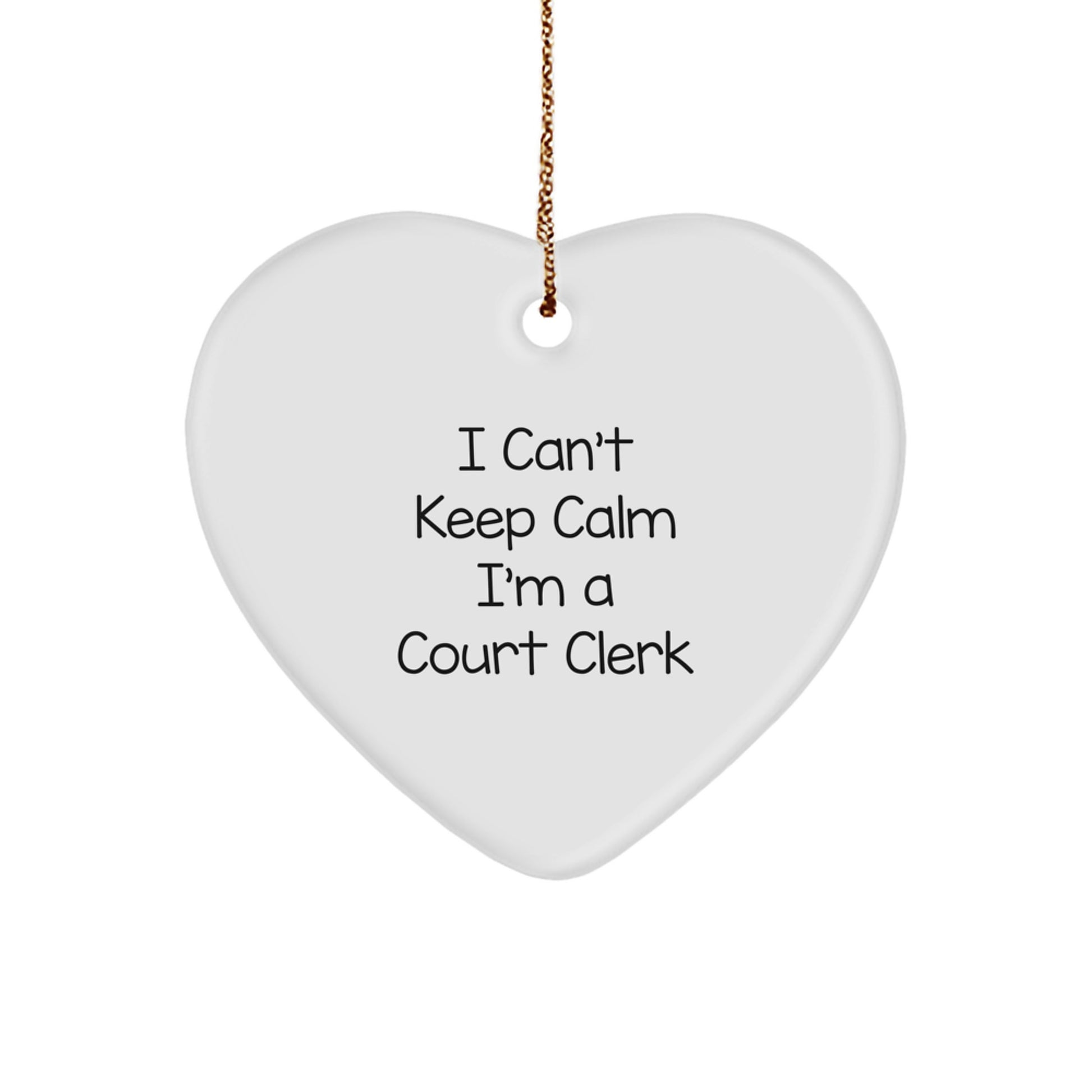 Funny Court Clerk Heart Ornament Gifts from Friends, Court Clerk Unique Gift Ideas, Christmas Cheer - Image 1