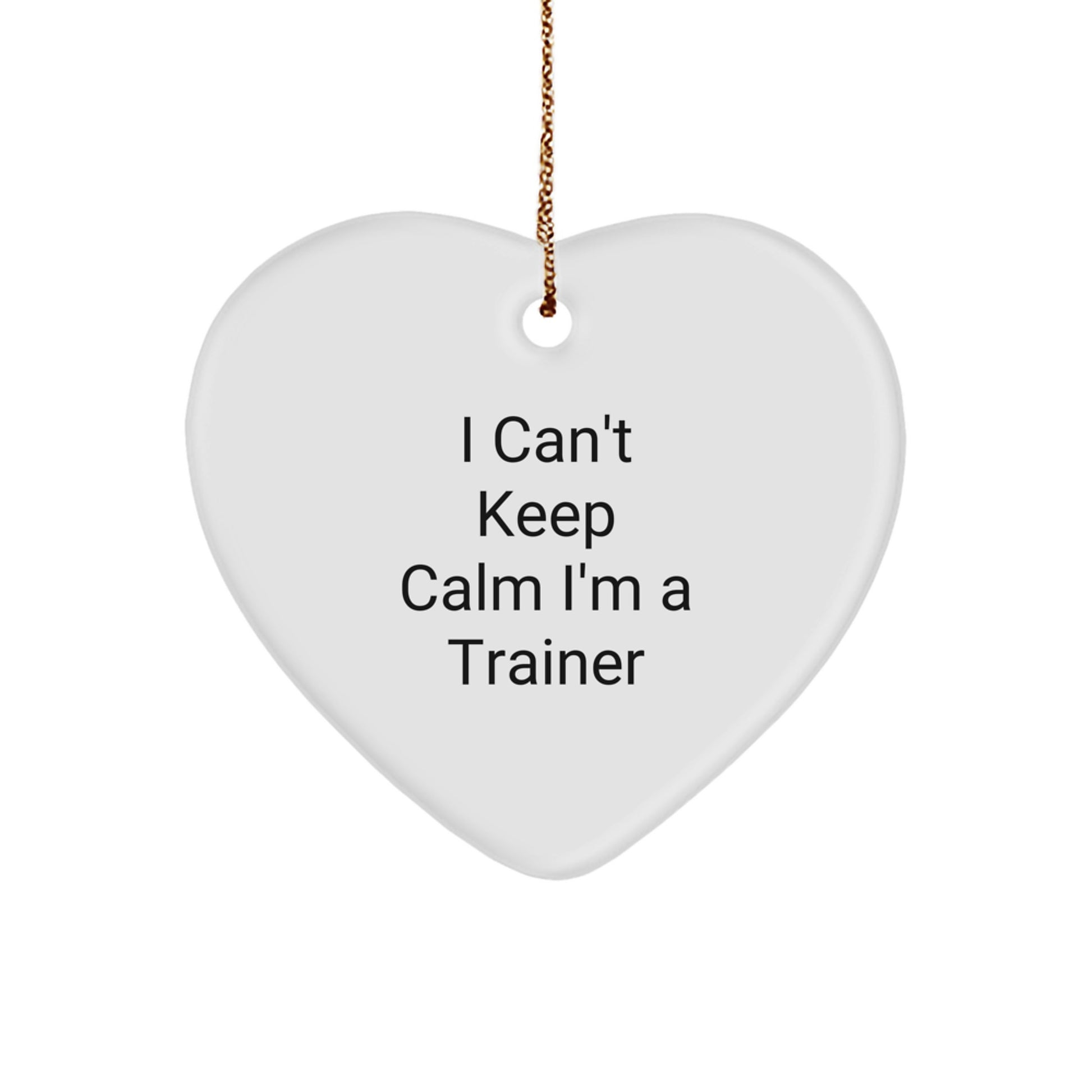 Funny Trainer Heart Ornament Gift from Friends, I Can't Keep Calm I'm A Trainer Christmas Unique Gifts for Trainer - Image 1