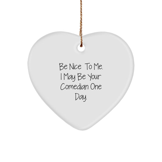 Funny Comedian Heart Ornament Gifts from Men to Comedian Friends at Christmas Unique - Image 1