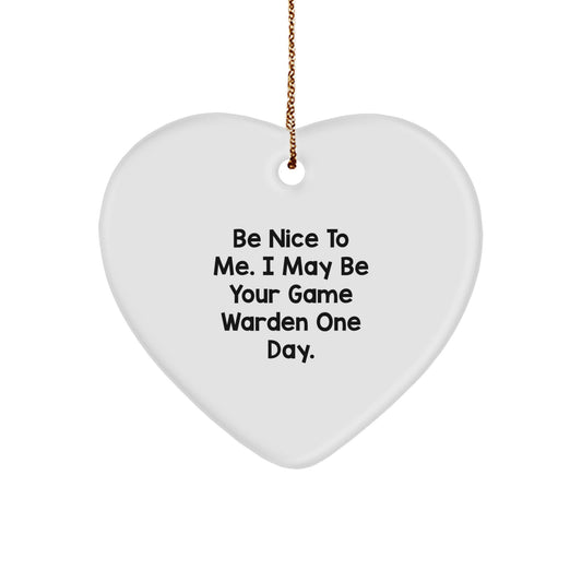 Funny Game Warden Heart Ornament Gifts from Friends, Game Wardens, or Family to Game Warden Men, Unique Christmas Unique Gifts Ideas - Image 1