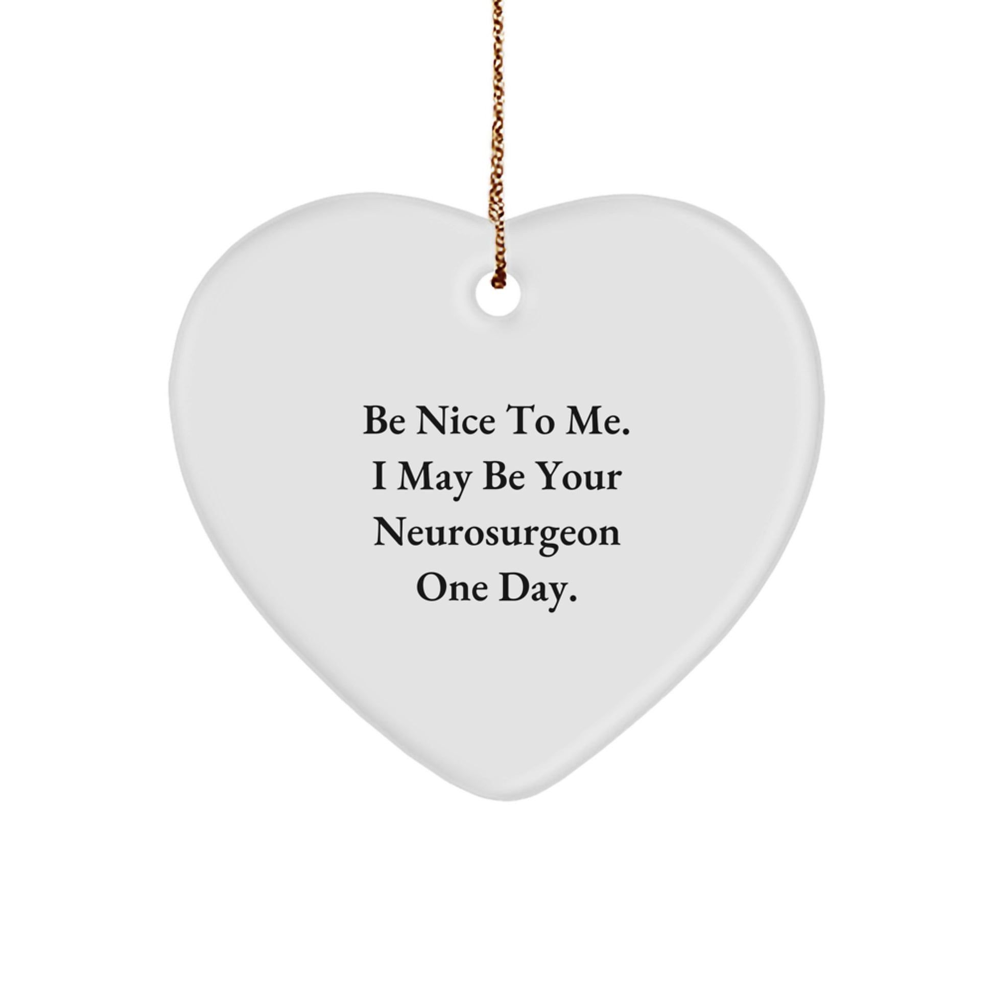 Funny Neurosurgeon Gifts for Men - Be Nice To Me I May Be Your Neurosurgeon One Day Heart Ornament for Christmas Unique Gifts from Family - Image 1