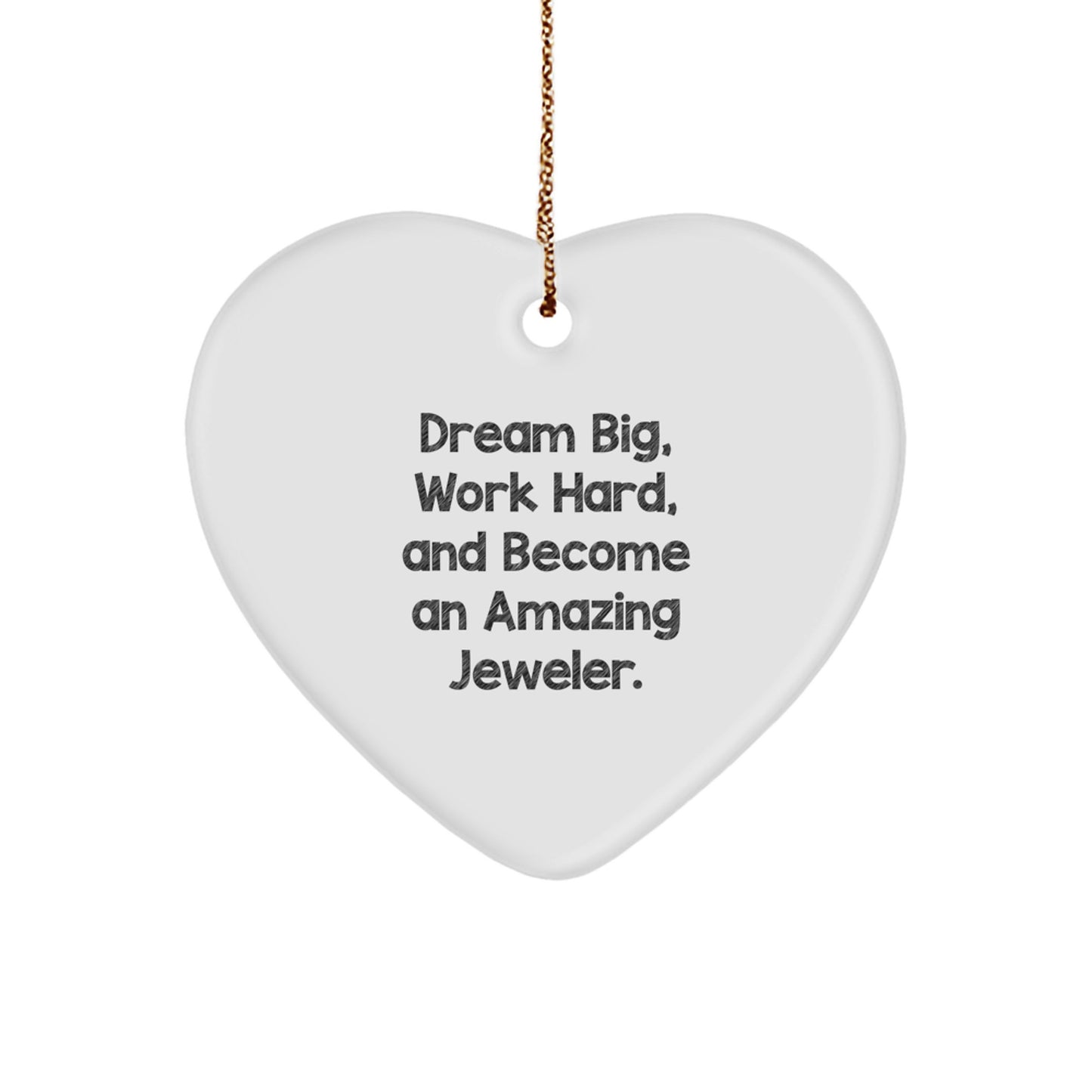 Gifts from Friends to Amazing Jeweler, Inspirational Heart Ornament for Jeweler, White Heart Shaped MDF Christmas Unique Gifts - Image 1