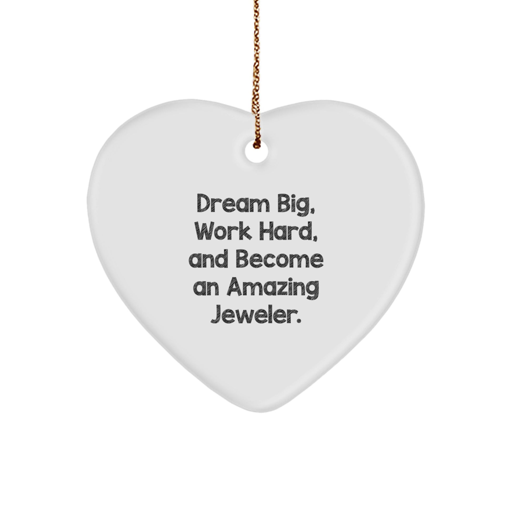 Gifts from Friends to Amazing Jeweler, Inspirational Heart Ornament for Jeweler, White Heart Shaped MDF Christmas Unique Gifts - Image 1