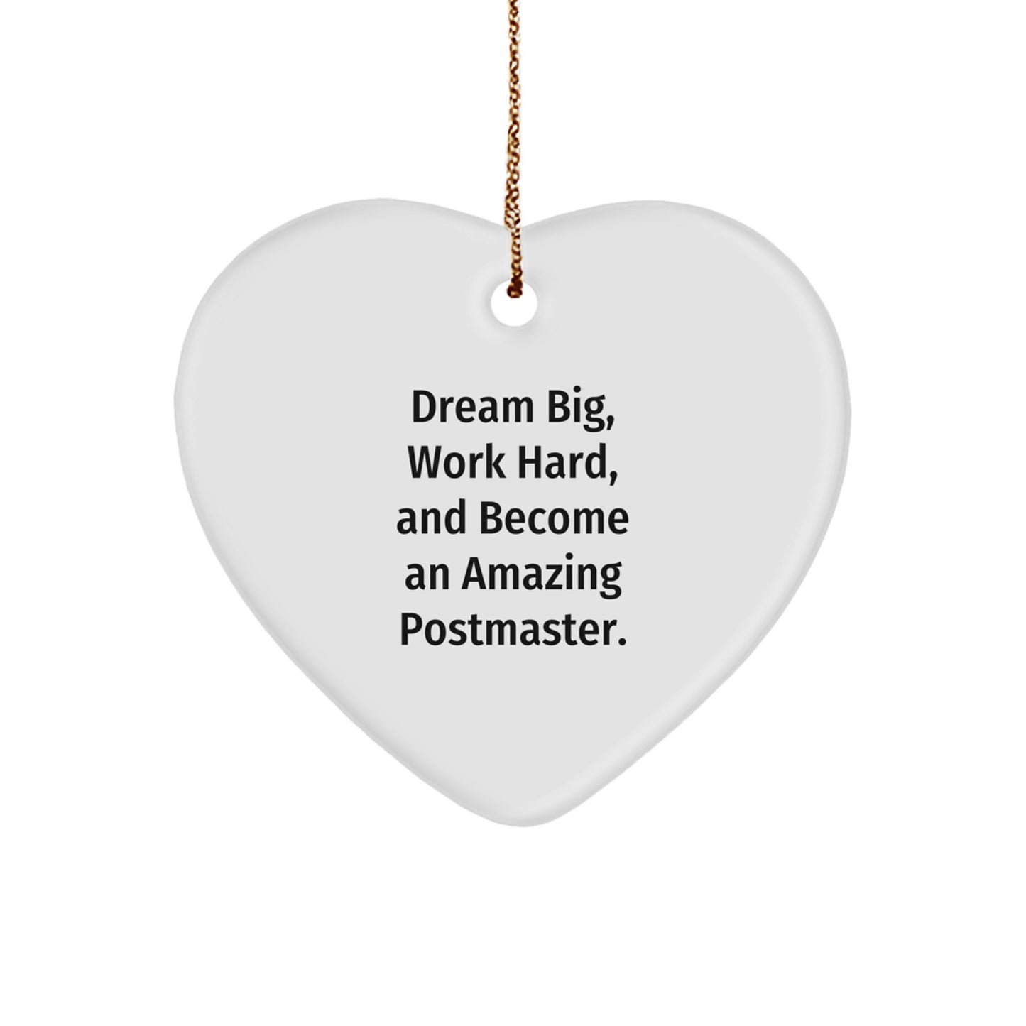 Funny Postmaster Gifts from Men, Heart Ornament with Inspirational Quote, Ideal Gifts for Postmaster on Christmas - Image 1