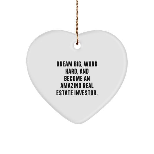Funny Real Estate Investor Heart Ornament Gifts from Men to Friends for Christmas Unique Inspirational Quotes - Image 1