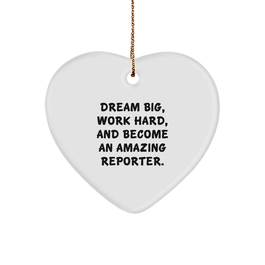 Reporter Gifts for Men, Funny Heart Ornament - Gift from Friends for Christmas Unique Gifts, Inspirational Quote - Image 1