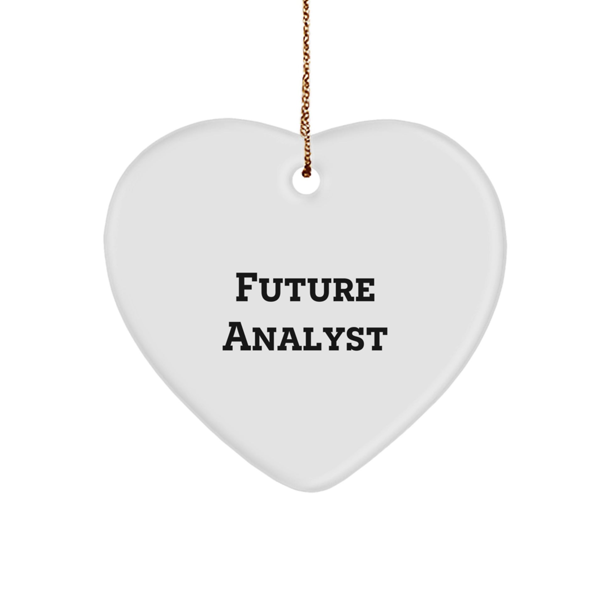 Funny Analyst Gifts for Him or Her - Heart Ornament with 'Future Analyst' Quote, Perfect Christmas Unique Gifts from Friends, Family, or Coworkers - Image 1