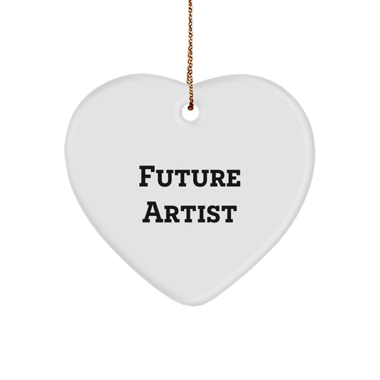 Funny Future Artist Quote Heart Ornament Gifts from Family for Christmas - Image 1