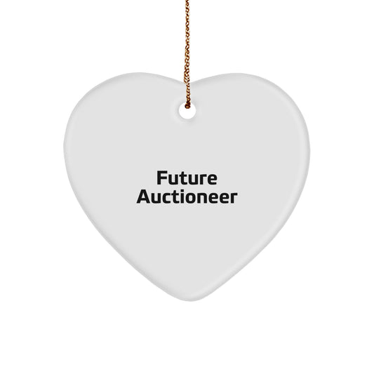 Funny Future Auctioneer Gifts, Heart Ornament for Auctioneer, Christmas Unique Gifts from Friends, 'Future is Bright' Quote - Image 1