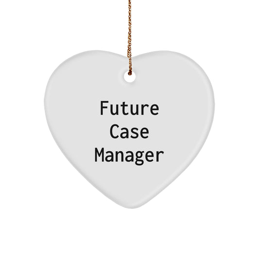 Funny Future Case Manager Heart Ornament Gifts from Men to Case Manager Friends at Christmas Unique - Image 1