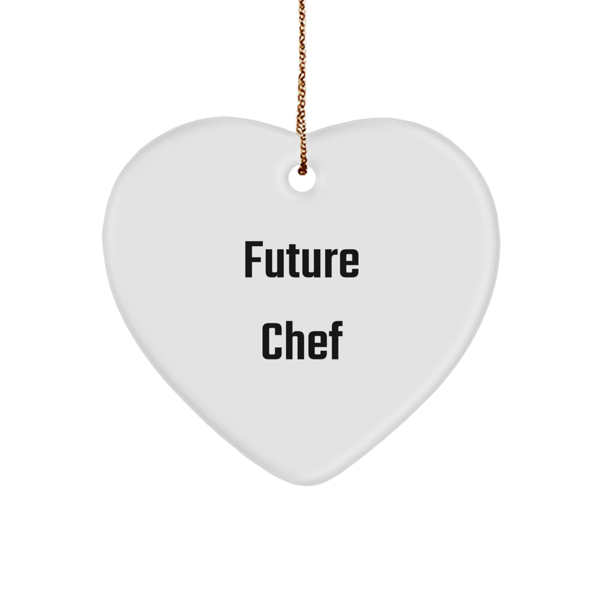 Funny Future Chef Gifts from Men to Men - Heart Ornament for Christmas, 'Future Chef', Durable MDF, High-Gloss Finish - Image 1