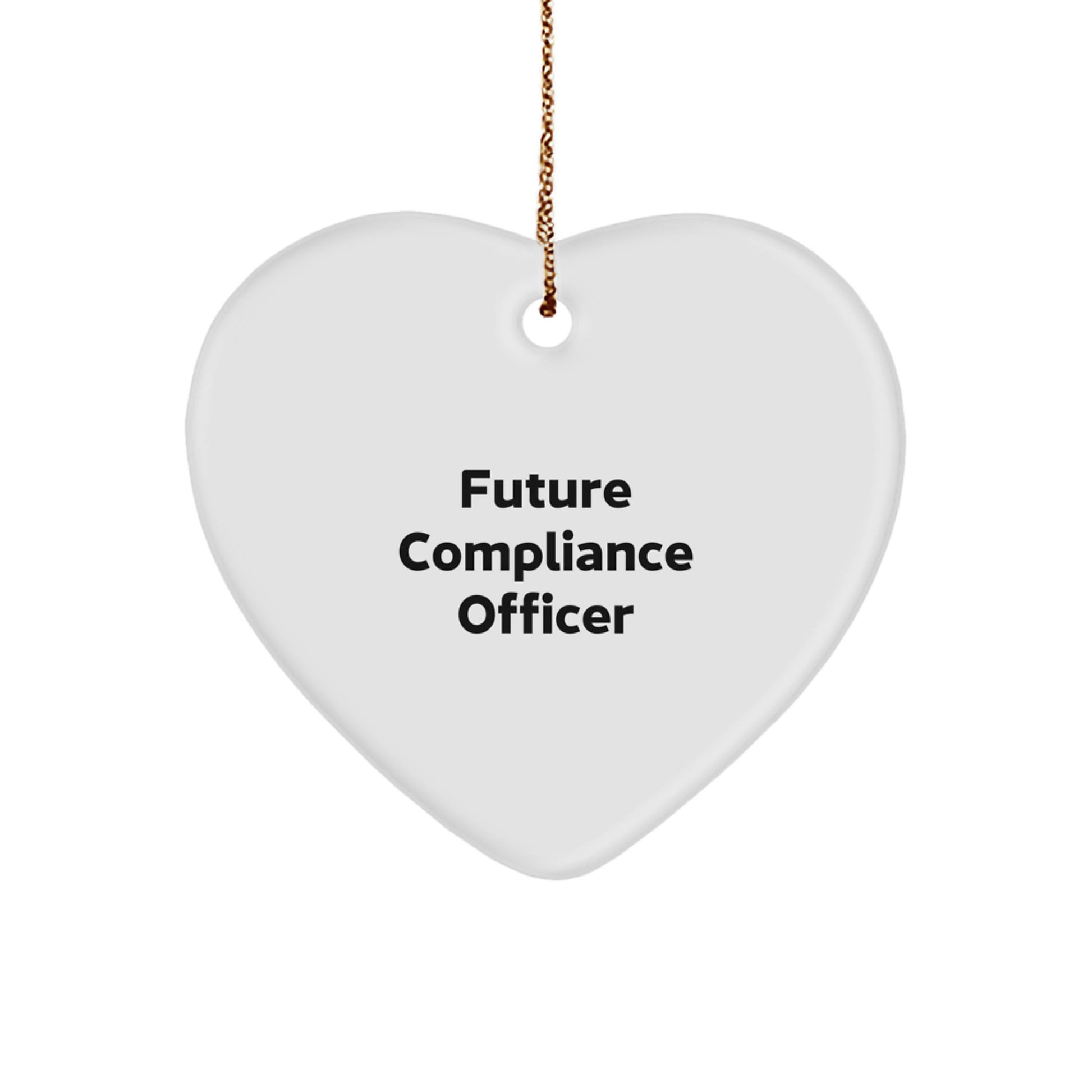 Funny Compliance Officer Gifts from Friends - Heart Ornament for Future Compliance Officer with Inspirational Quote, Christmas Unique Presents - Image 1