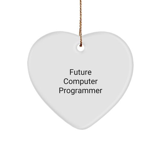 Funny Computer Programmer Heart Ornament Gifts from Friends to Future Computer Programmer Men, Heart Shaped Decorations for Christmas Unique Gifts - Image 1