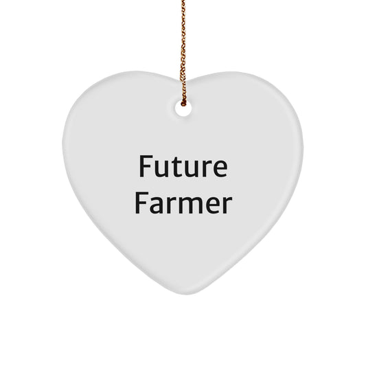 Funny Future Farmer Heart Ornament, Gifts from Family to Farmer Men, Perfect Unique Christmas Unique Gifts for Farmer Friends - Image 1
