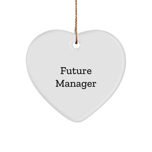 Funny Manager Gifts from Family for Future Manager - Heart Ornament for Christmas - Image 1