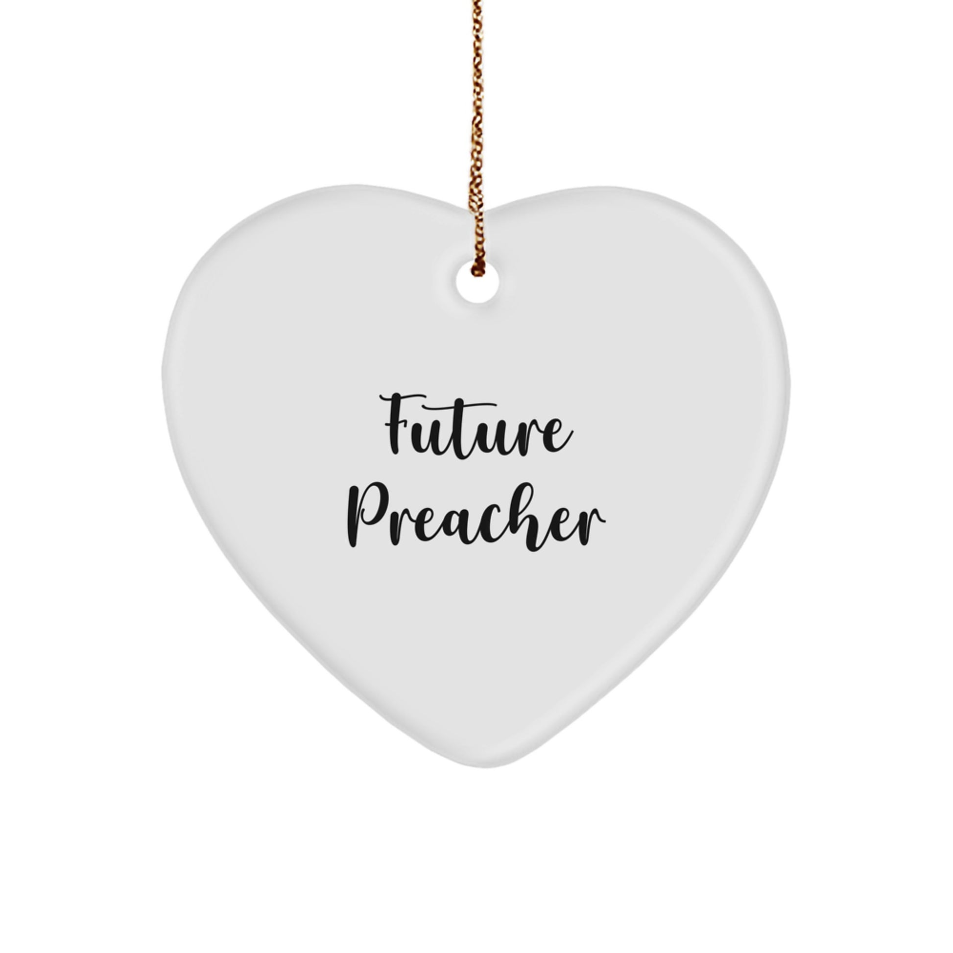 Funny Preacher Gifts from Men to Future Preacher - Heart Ornament for Christmas Unique Presents - Image 1