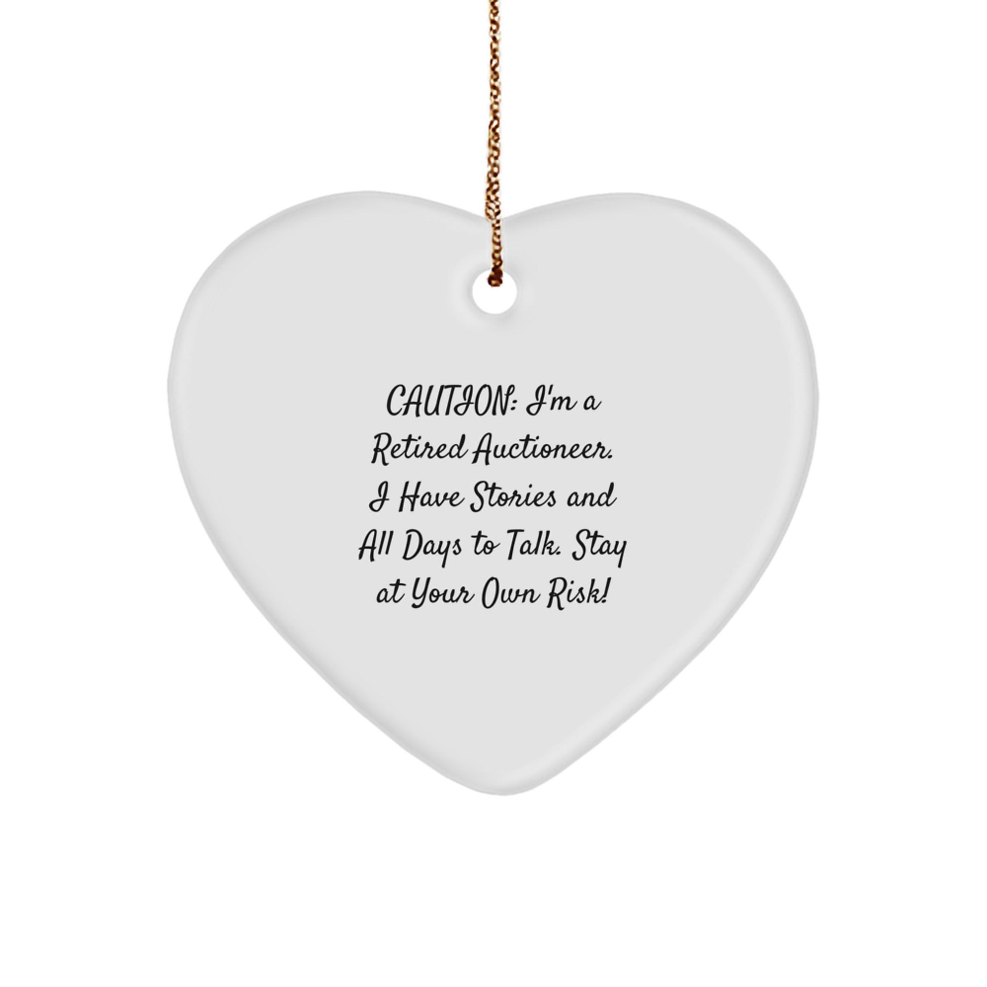 Funny Auctioneer Gifts, Heart Ornament for Auctioneer Friends, Gifts from Men to Auctioneer Coworkers, Perfect Christmas Unique Gifts - Image 1