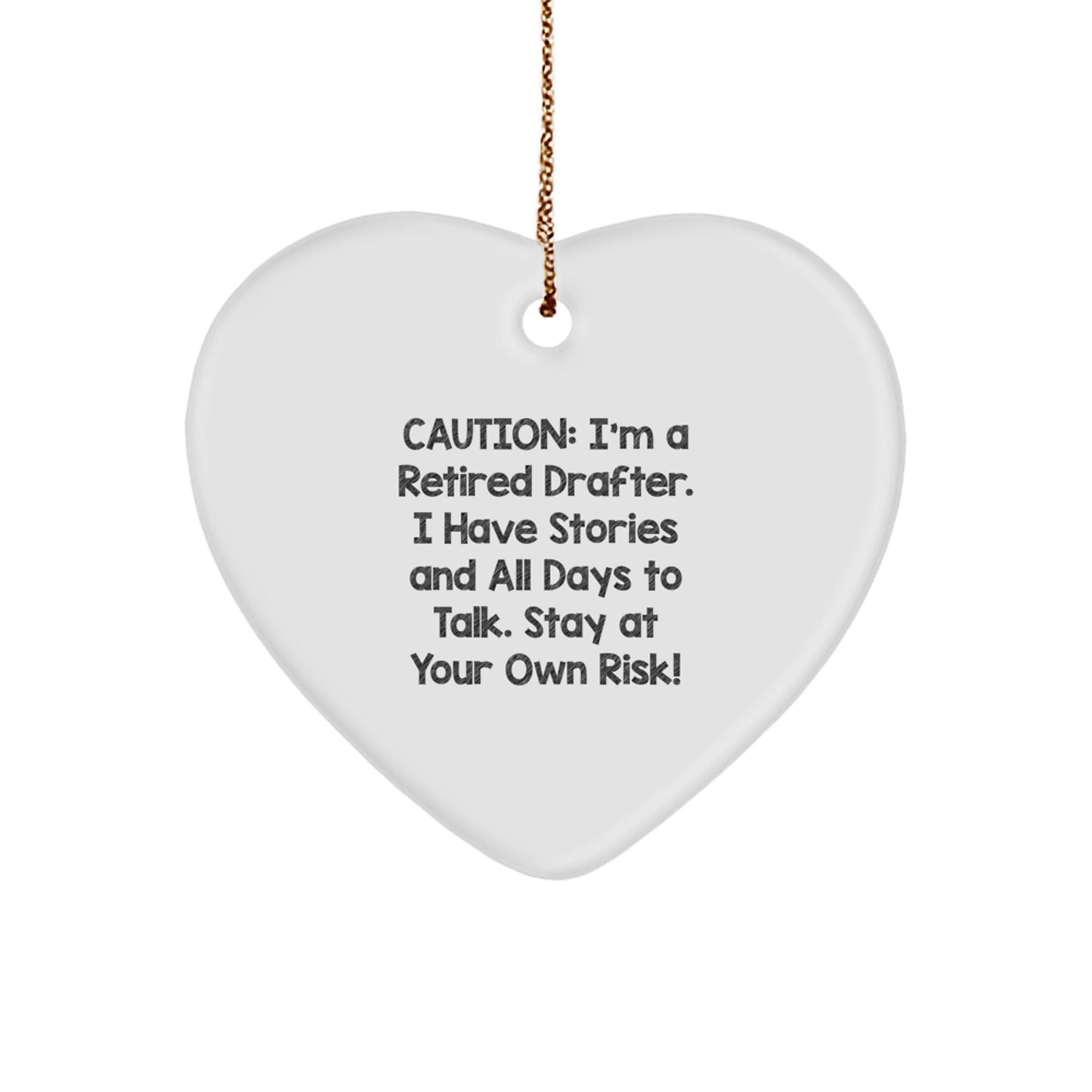 Funny Drafter Gifts from Friends - Heart Ornament for Drafter Men, Women, or Coworkers - Christmas Unique Decorations - Image 1