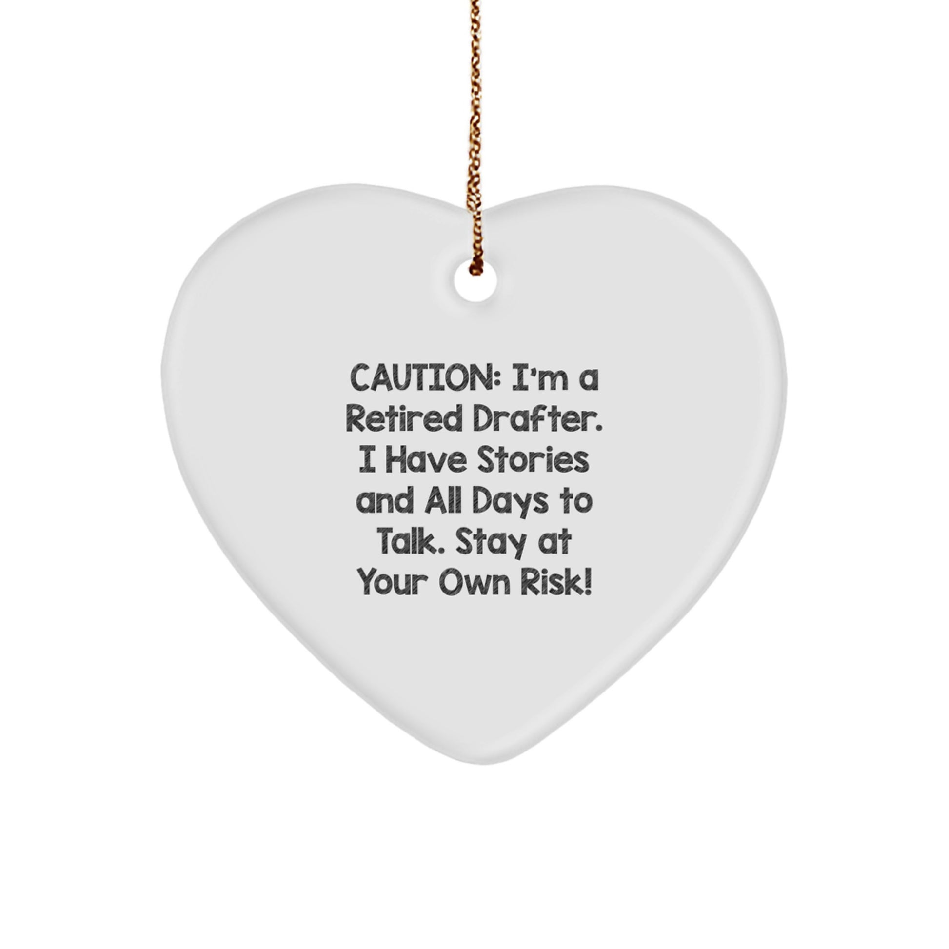 Funny Drafter Gifts from Friends - Heart Ornament for Drafter Men, Women, or Coworkers - Christmas Unique Decorations - Image 1