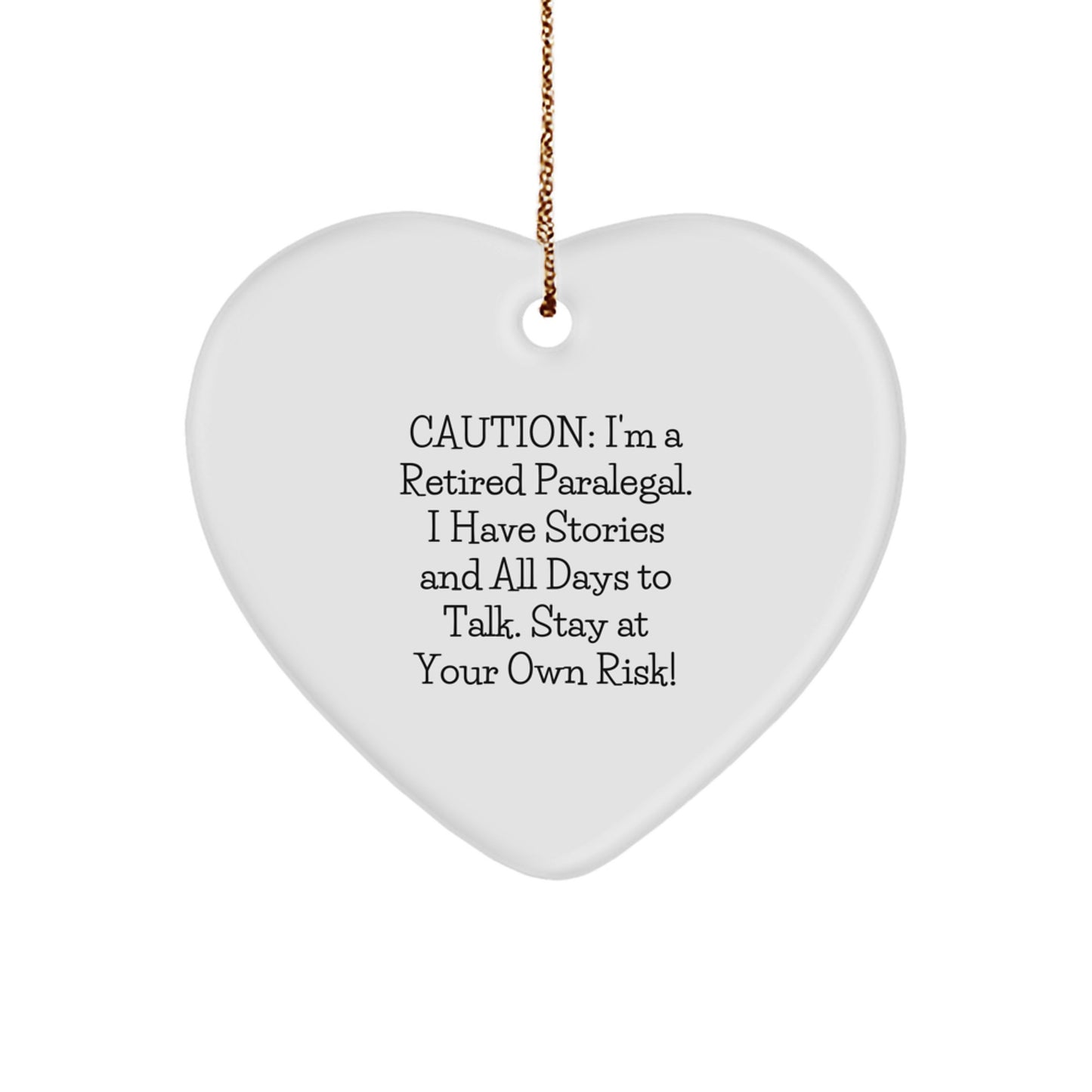 Funny Paralegal Gifts for Christmas - Heart Ornament from Friends, Coworkers, Family, Paralegal Men, Women - Image 1
