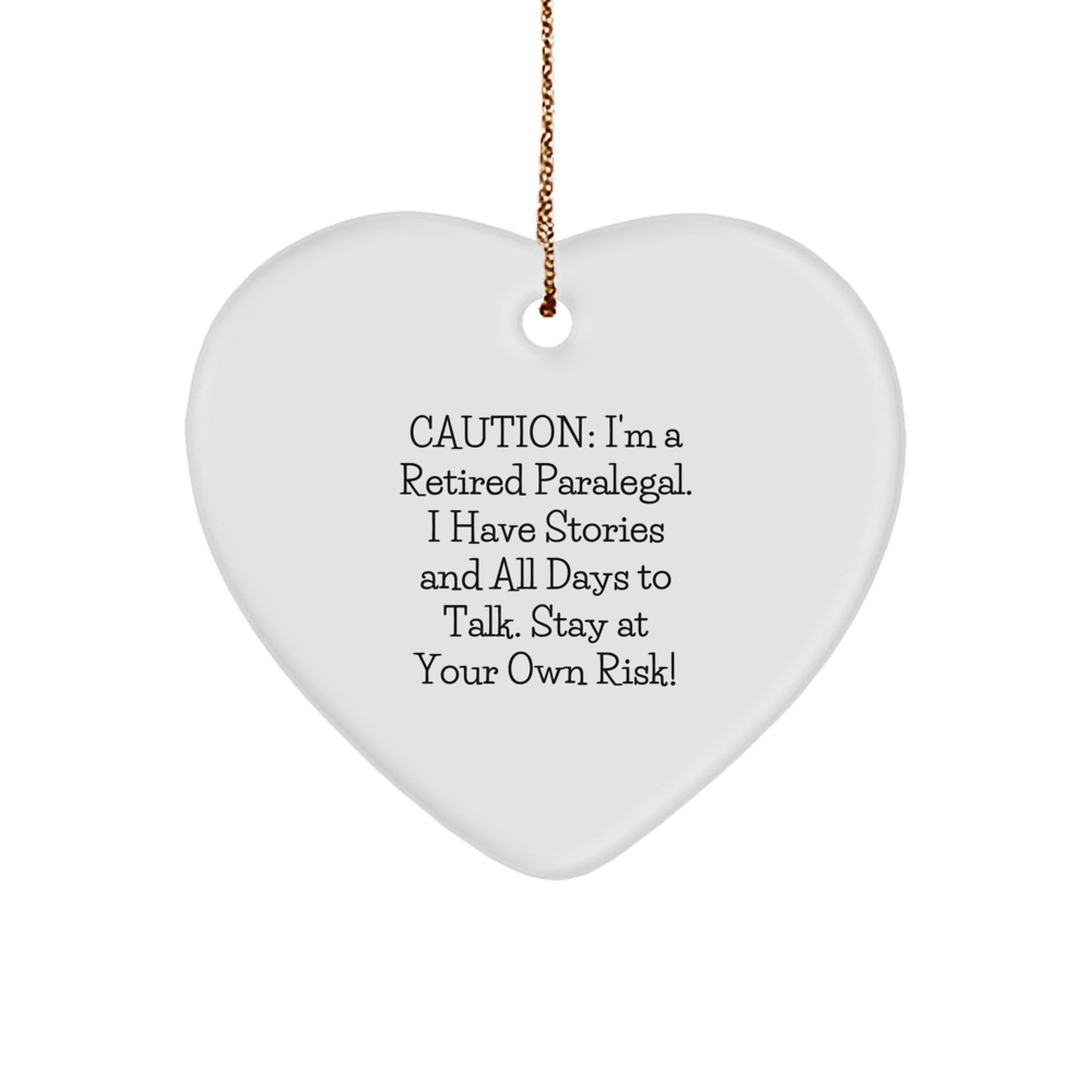 Funny Paralegal Gifts for Christmas - Heart Ornament from Friends, Coworkers, Family, Paralegal Men, Women - Image 1