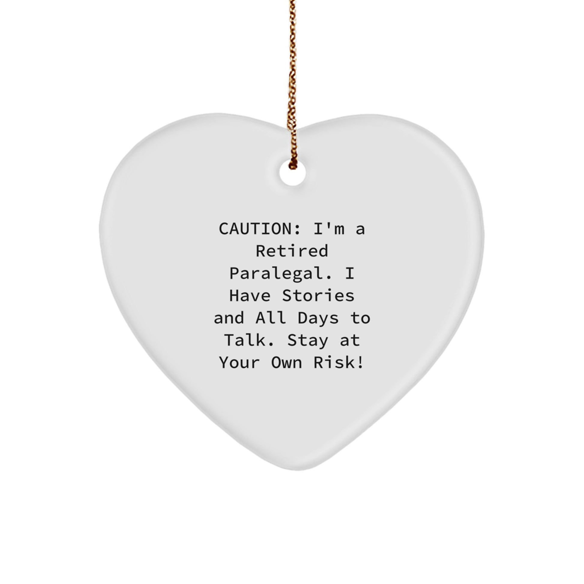 Funny Paralegal Heart Ornament Gifts from Men to Friends, Coworkers, Family, and Women for Christmas Unique Presents - Image 1