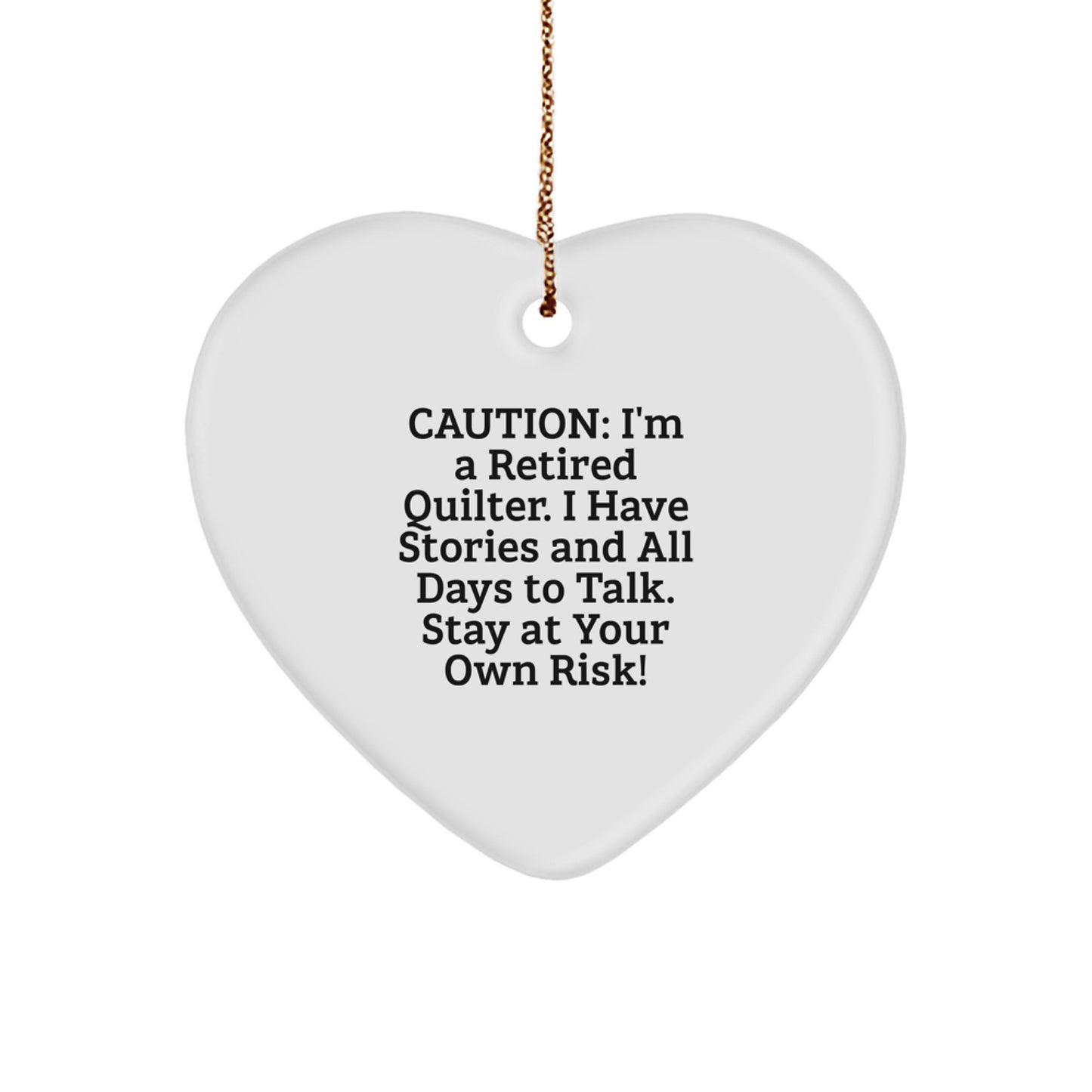 Funny Quilter Gifts from Friends and Family for Christmas Unique Gifts, Heart Ornament Quilter, Quilter Heart Ornament with Quote, Heart Quilter Gifts for Women, Men, Quilter - Image 1