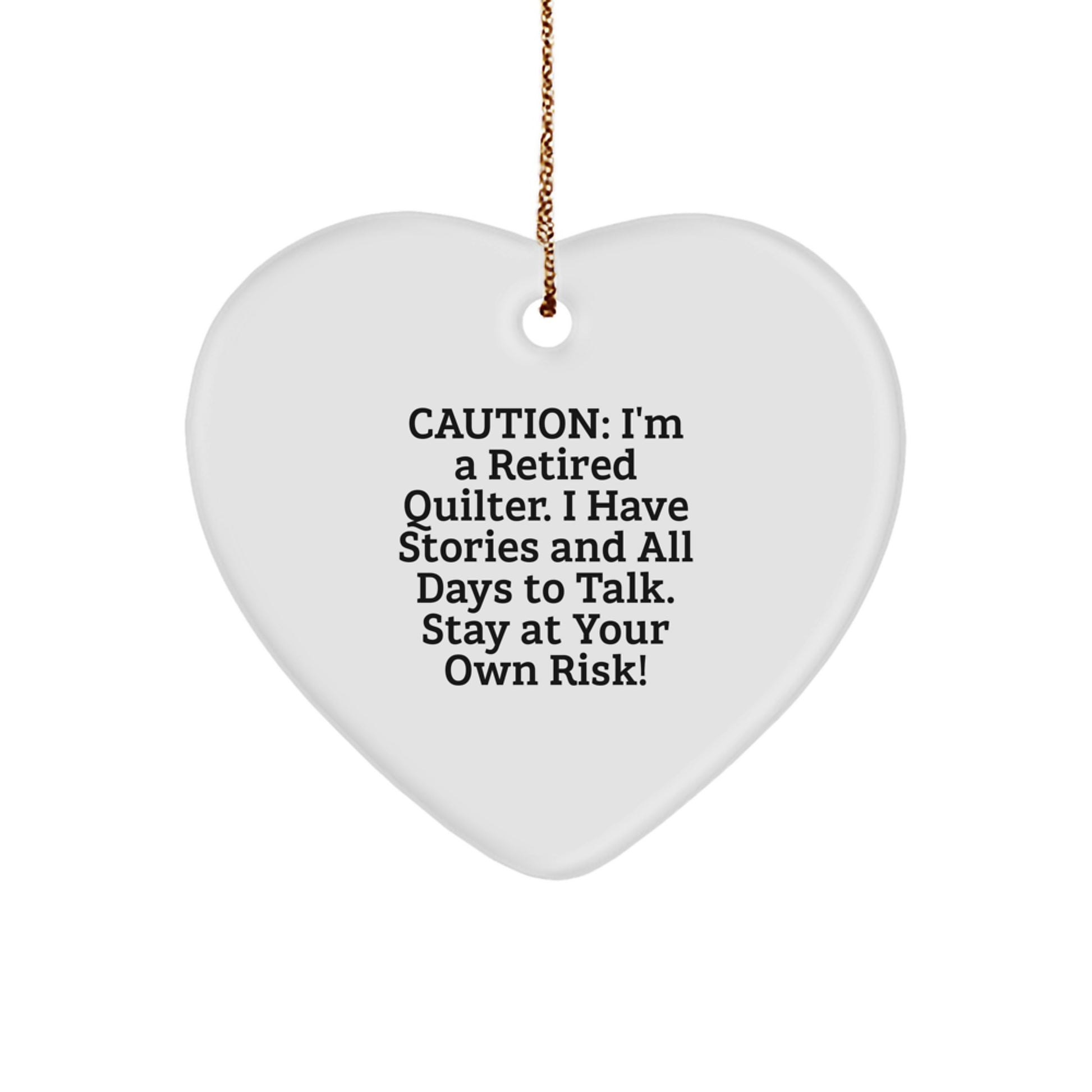 Funny Quilter Gifts from Friends and Family for Christmas Unique Gifts, Heart Ornament Quilter, Quilter Heart Ornament with Quote, Heart Quilter Gifts for Women, Men, Quilter - Image 1