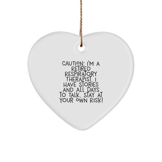 Funny Respiratory Therapist Gifts from Men to Friends - Heart Ornament for Christmas Unique Presents - Image 1