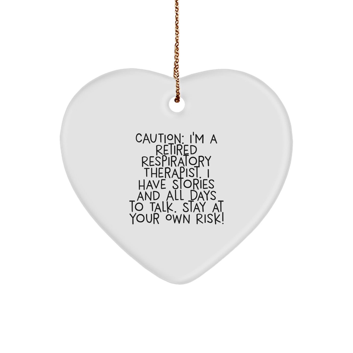 Funny Respiratory Therapist Gifts from Men to Friends - Heart Ornament for Christmas Unique Presents - Image 1