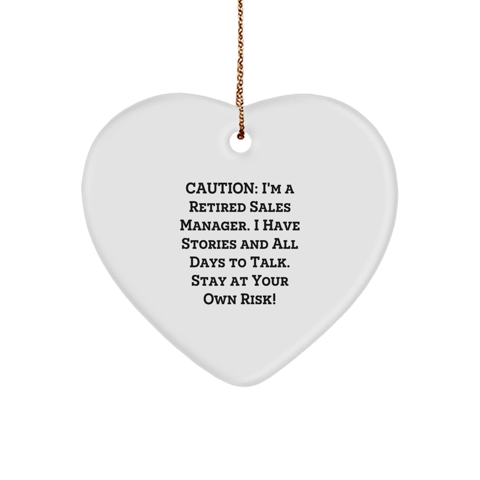 Funny Heart Ornament Gift from Friends, Sales Managers Need Love Too, White Heart Shaped MDF Christmas Unique Gift for Sales Managers - Image 1