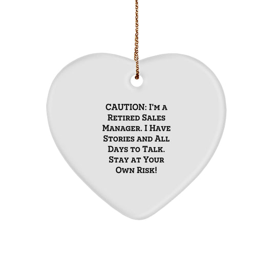 Funny Heart Ornament Gift from Friends, Sales Managers Need Love Too, White Heart Shaped MDF Christmas Unique Gift for Sales Managers - Image 1