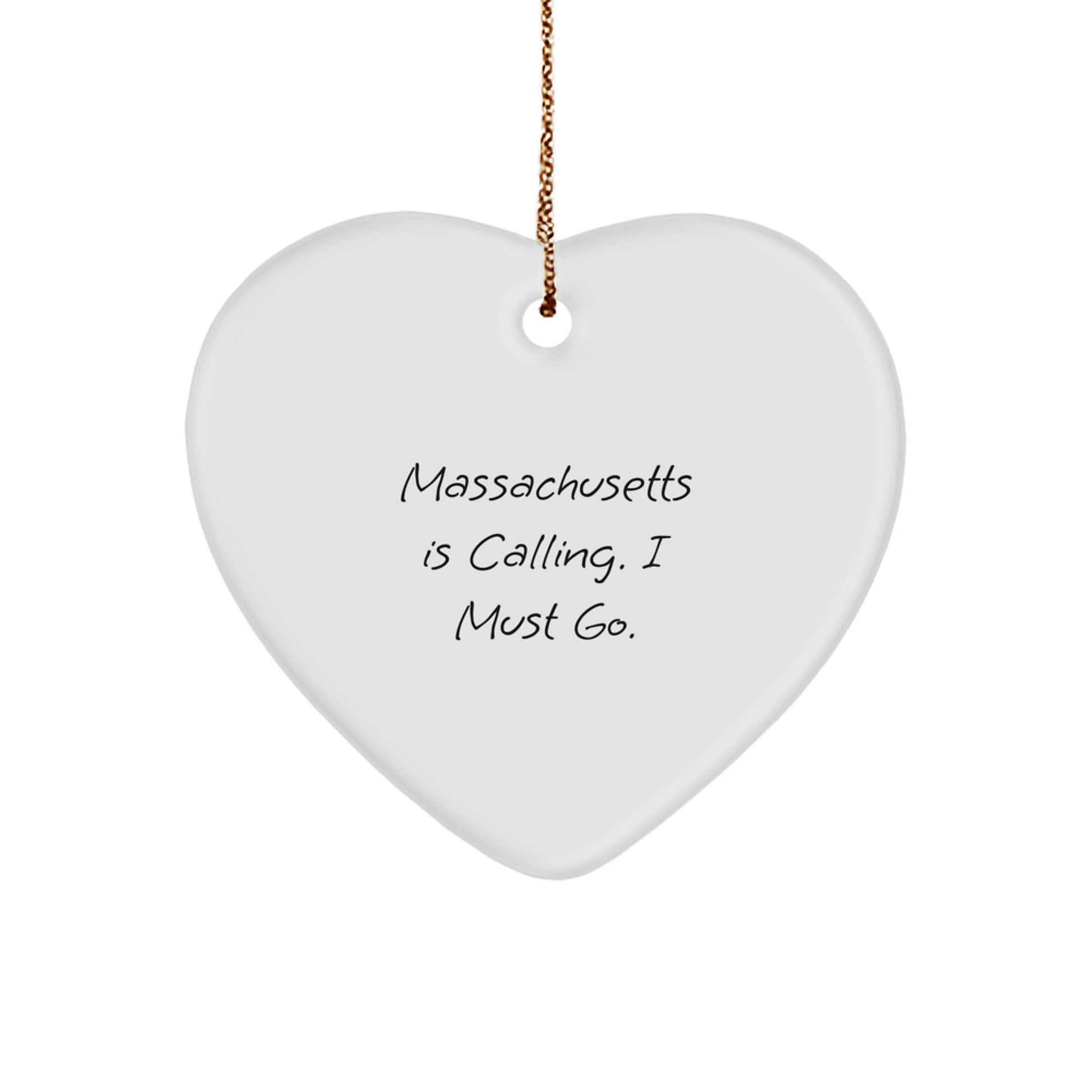 Funny Massachusetts Heart Ornament, Gifts from Friends to Massachusetts Men and Women, Christmas Unique Gifts for Massachusetts Residents - Image 1
