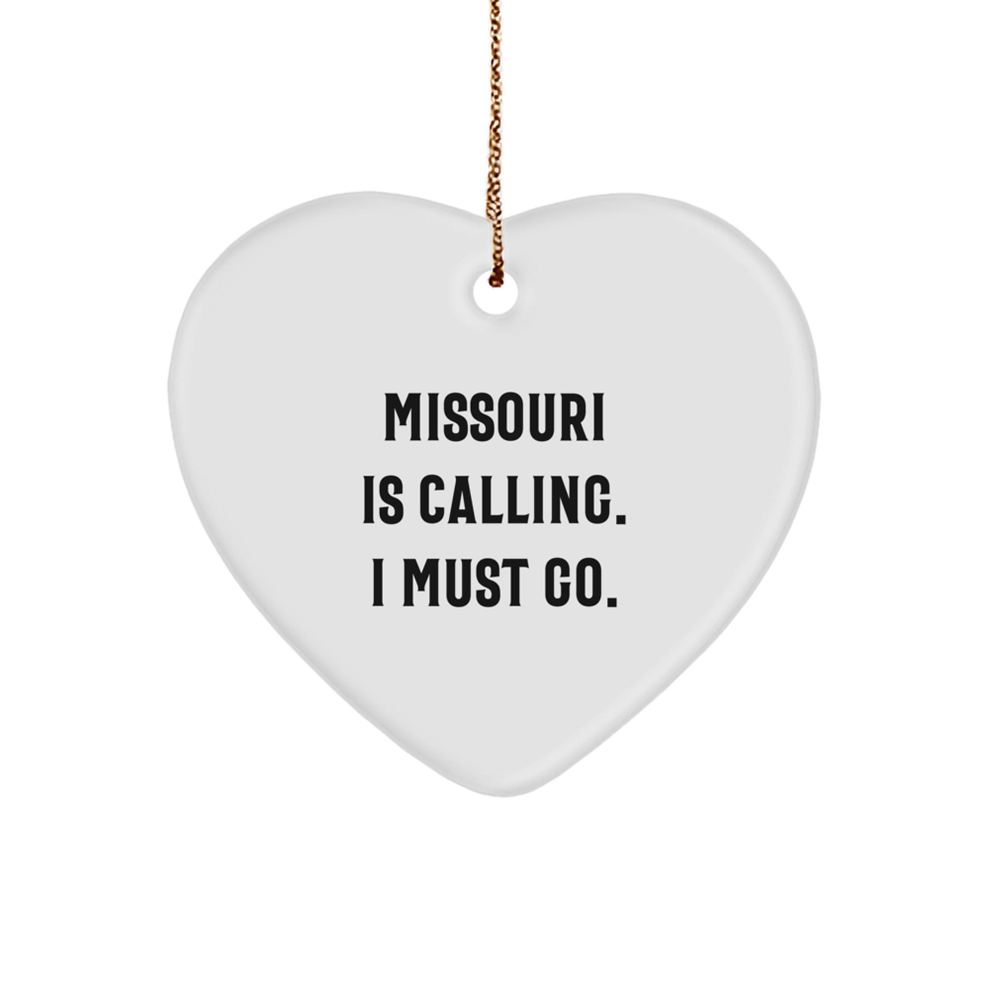Missouri Heart Ornament Gifts from Friends and Family for Missouri Enthusiasts, Cute Christmas Unique Gifts, Missouri Is Calling I Must Go - Image 1