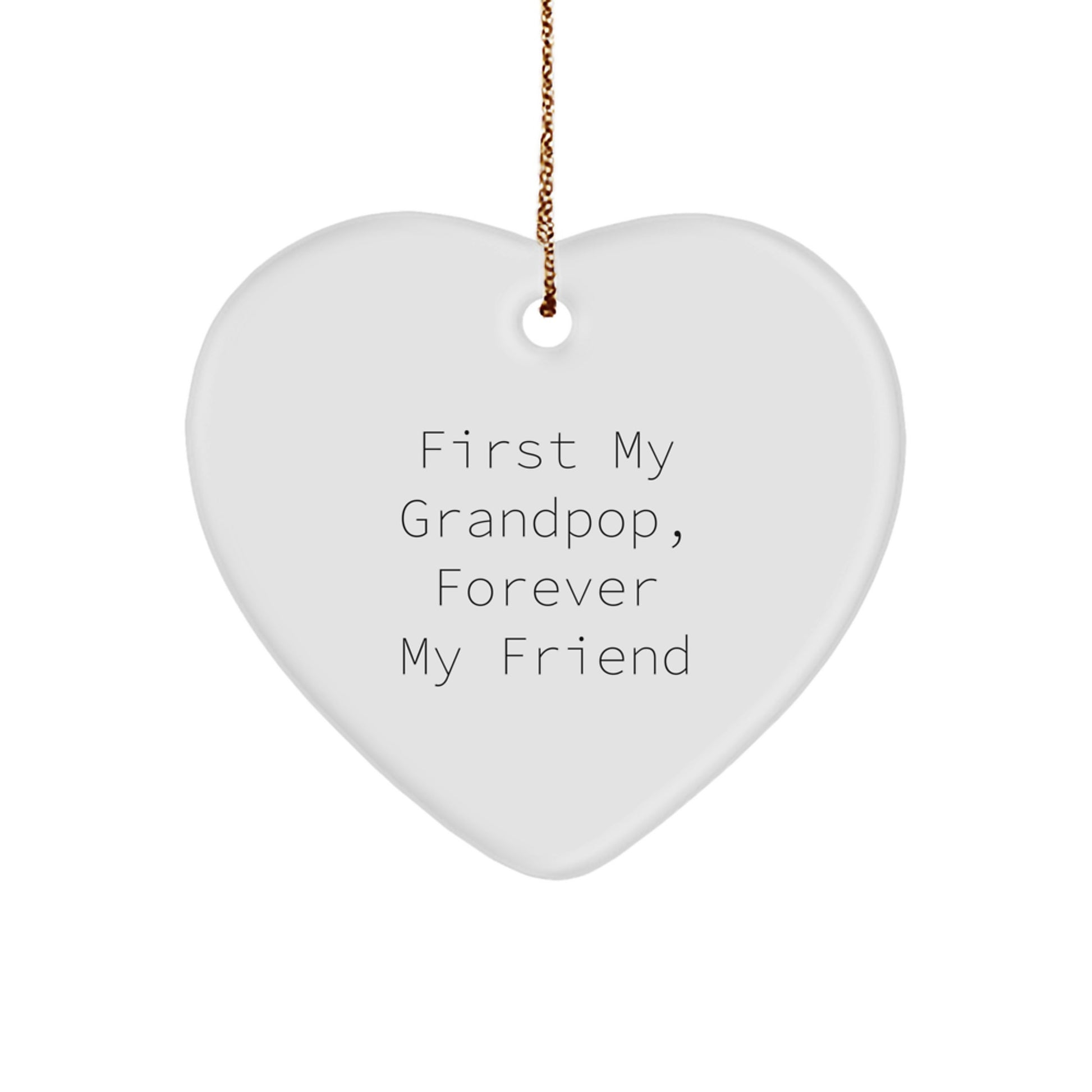 Grandpop Gifts from Family and Friends - Funny Quote Heart Ornament, Christmas Unique Gifts for Grandpop, Heart Shaped MDF with High-Gloss Finish - Image 1