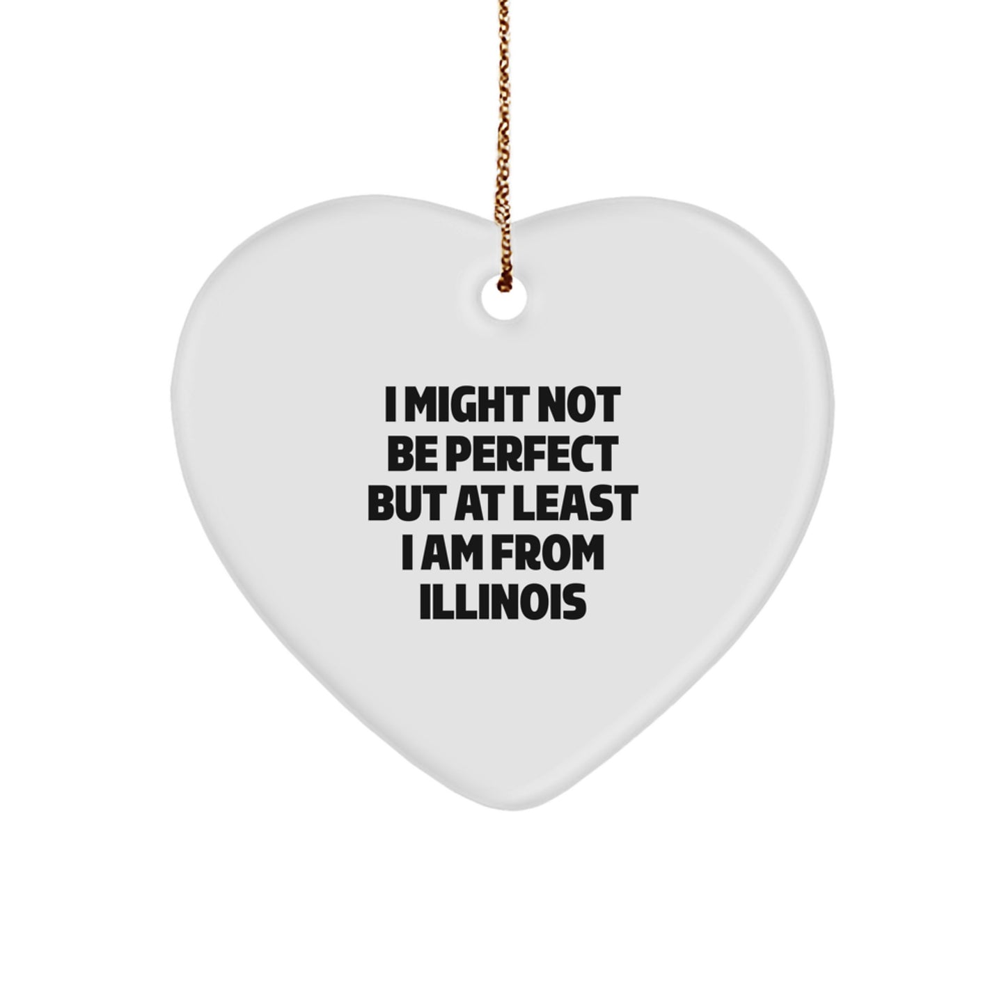 Funny Illinois Heart Ornament Gifts from Friends and Family for Christmas Unique Decor - Image 1