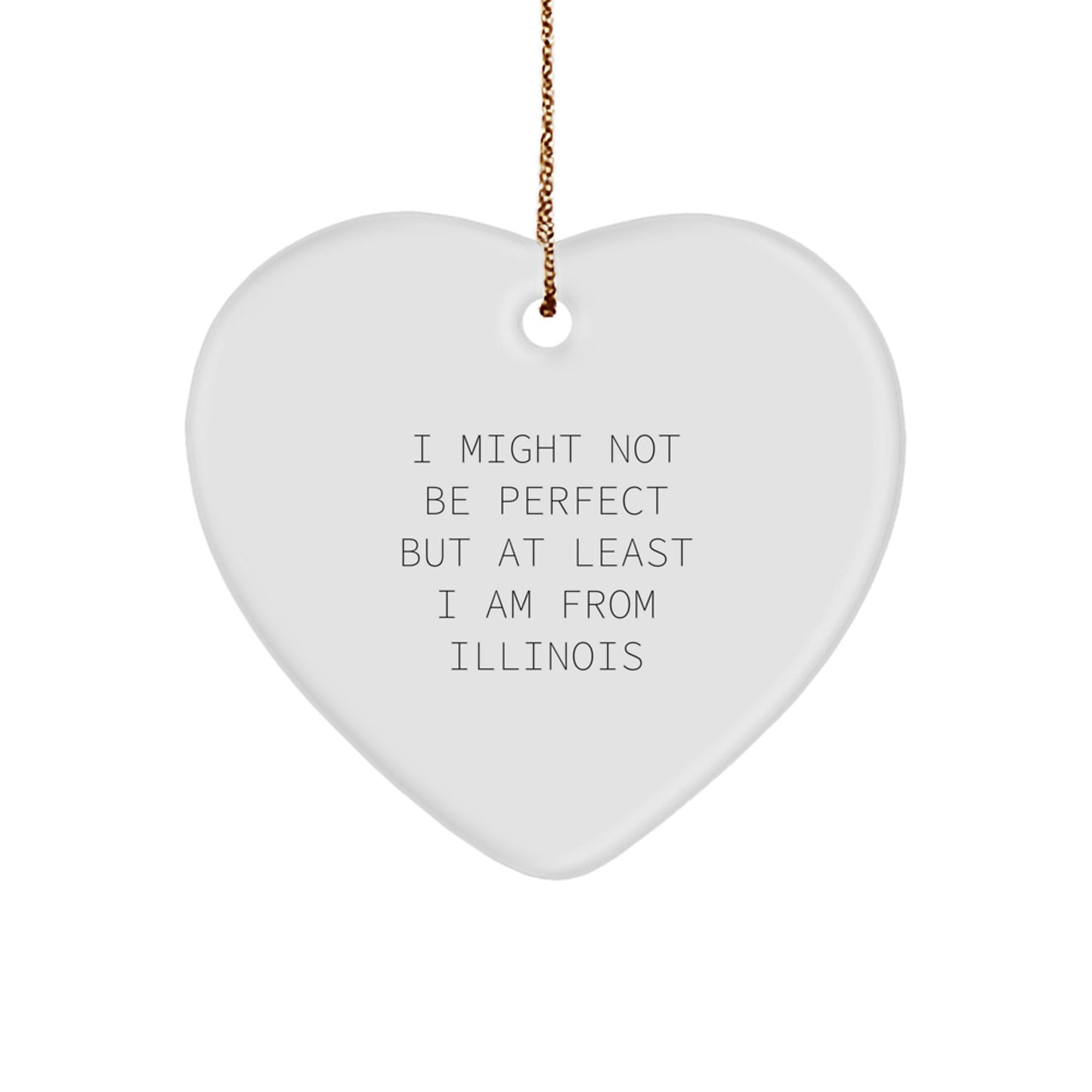 Funny Illinois Heart Ornament Gifts for Illinois Lovers from Friends - Image 1